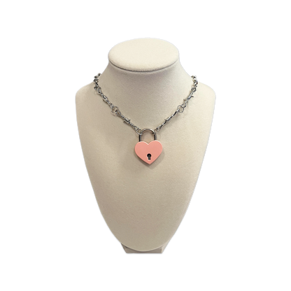 SOFT BUT DEADLY BARBED HEART NECKLACES { PINK HEART LOCKET }
