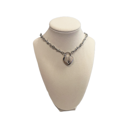 SOFT BUT DEADLY BARBED HEART NECKLACES { SILVER HEART LOCKET }