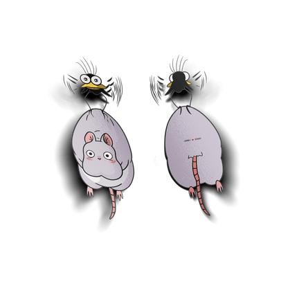 SPIRITED AWAY ( MOUSE & BIRD ) CLEAR VINYL STICKER - Usagi x Usagi, LLC - Stickers