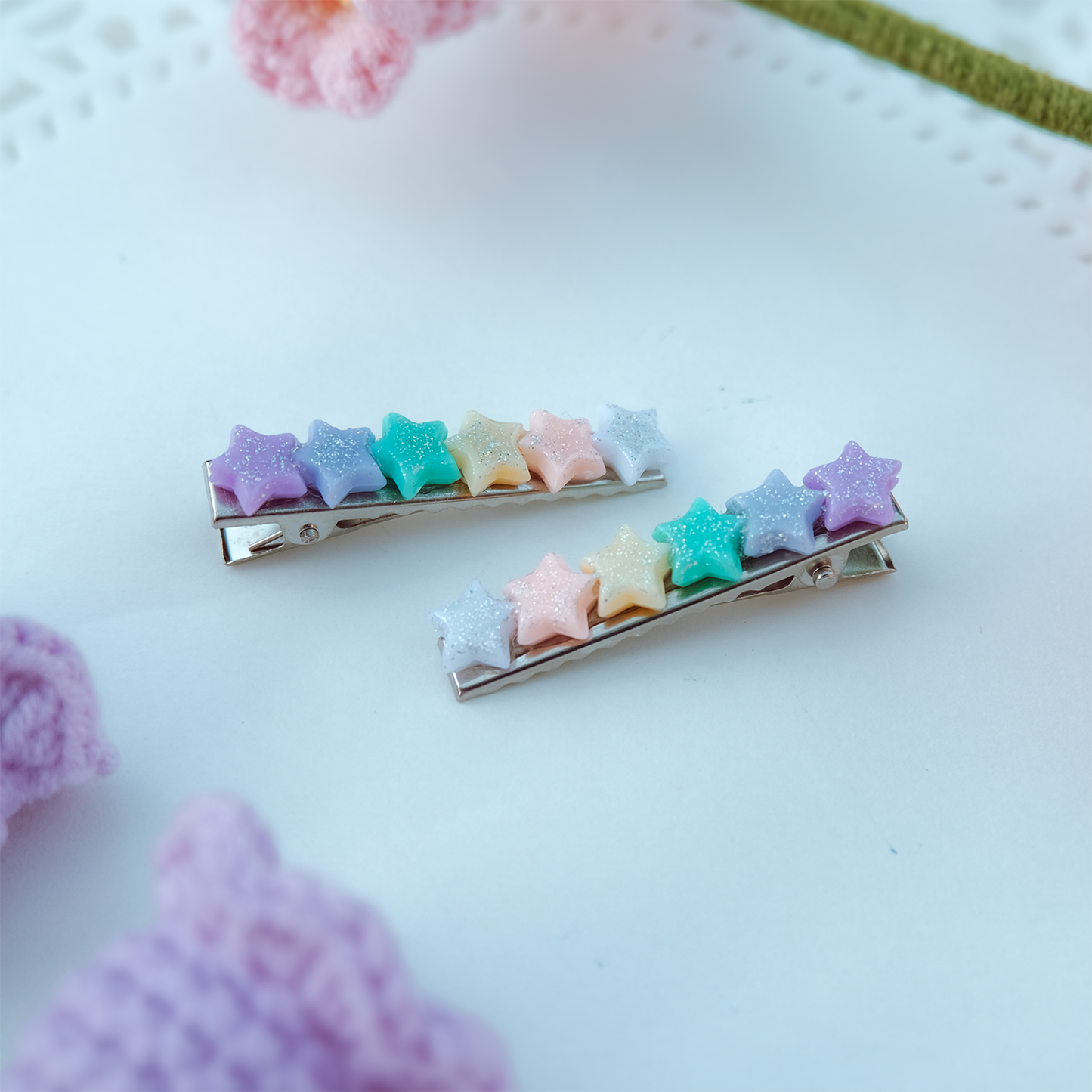 STARRY DREAMS HAIR CLIP { PASTEL RAINBOW }
