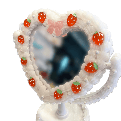 STRAWBERRIES & CREAM HEART WHIPPED DECODEN MIRROR - Usagi x Usagi, LLC - Accessories