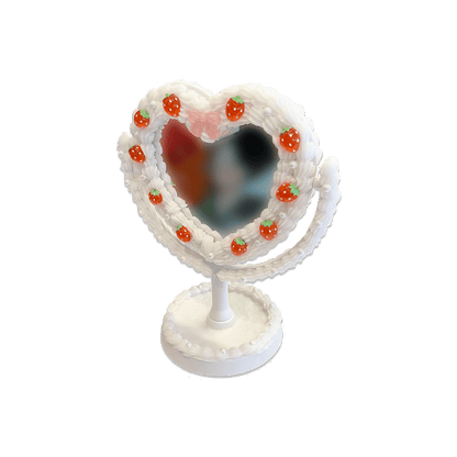 STRAWBERRIES & CREAM HEART WHIPPED DECODEN MIRROR - Usagi x Usagi, LLC - Accessories
