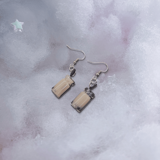 Usagi x Usagi Jewelry HOKKAIDO MILK TEA HOKKAIDO MILK TEA BOBA EARRINGS HOKKAIDO MILK TEA BOBA EARRINGS