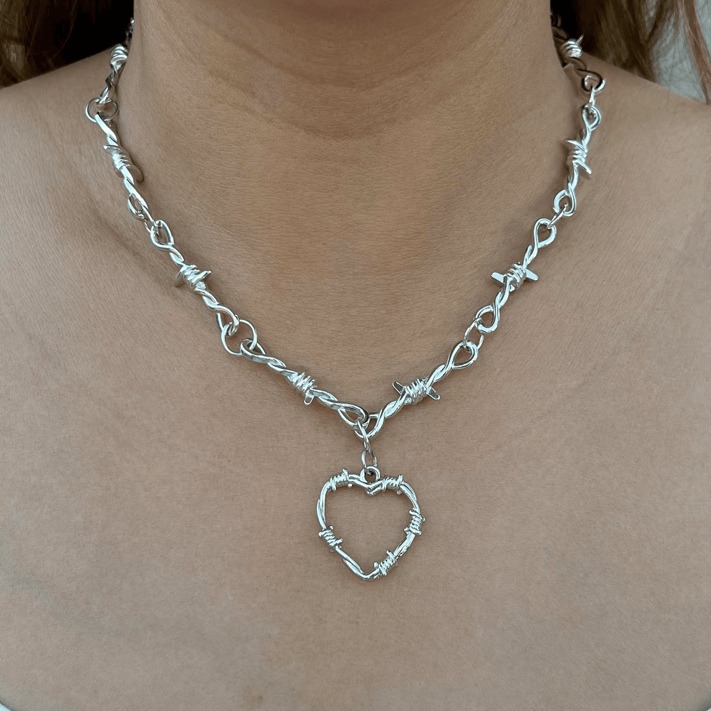 Usagi x Usagi Jewelry SOFT BUT DEADLY BARBED HEART NECKLACES { METAL HEART } SOFT BUT DEADLY BARBED HEART NECKLACES { METAL HEART }