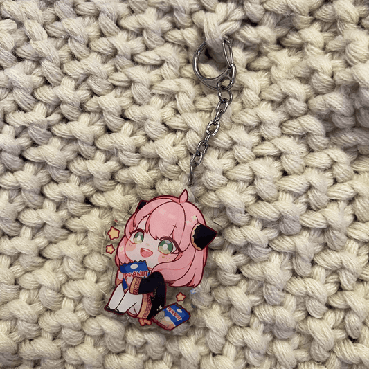 Usagi x Usagi Keychains ANYA WITH PEANUTS ACRYLIC KEYCHAIN ANYA WITH PEANUTS ACRYLIC KEYCHAIN