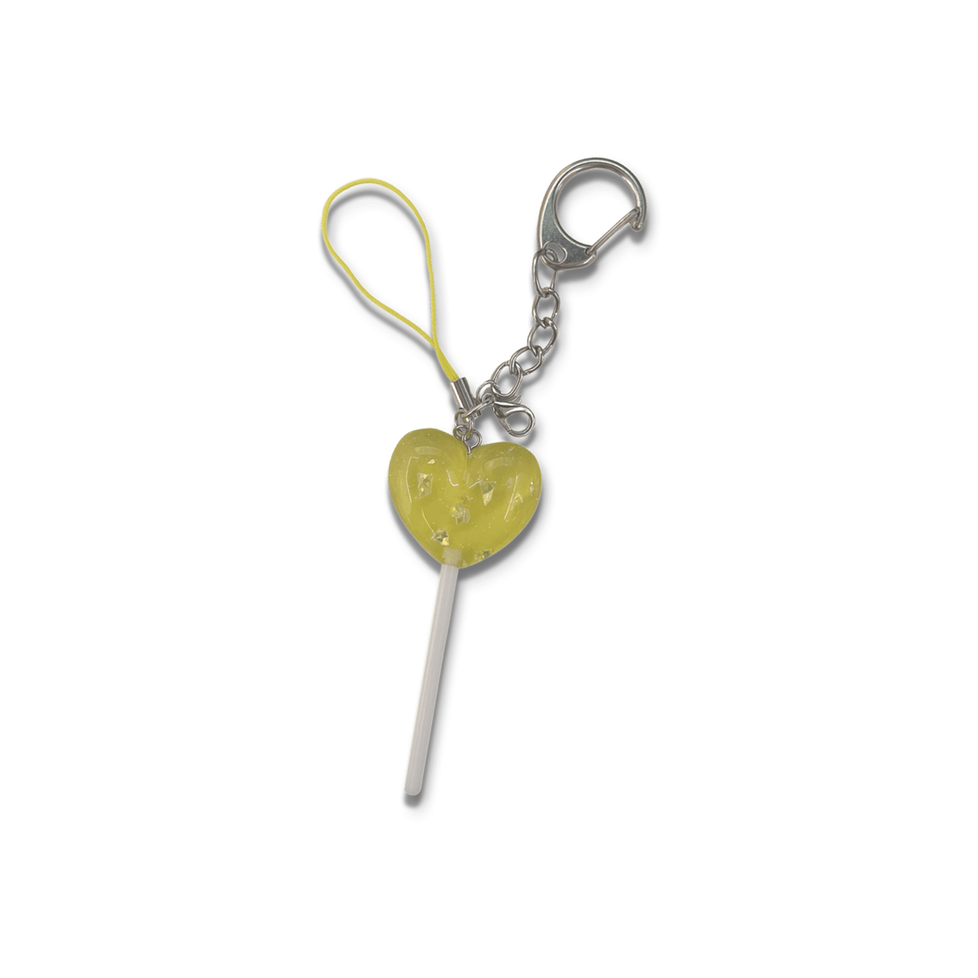 Usagi x Usagi Keychains BIG Yellow Glitter Lollipop Regular Charm with Chain SWEET TREATS COLLECTION ♡ YELLOW SWEET TREATS COLLECTION ♡ YELLOW