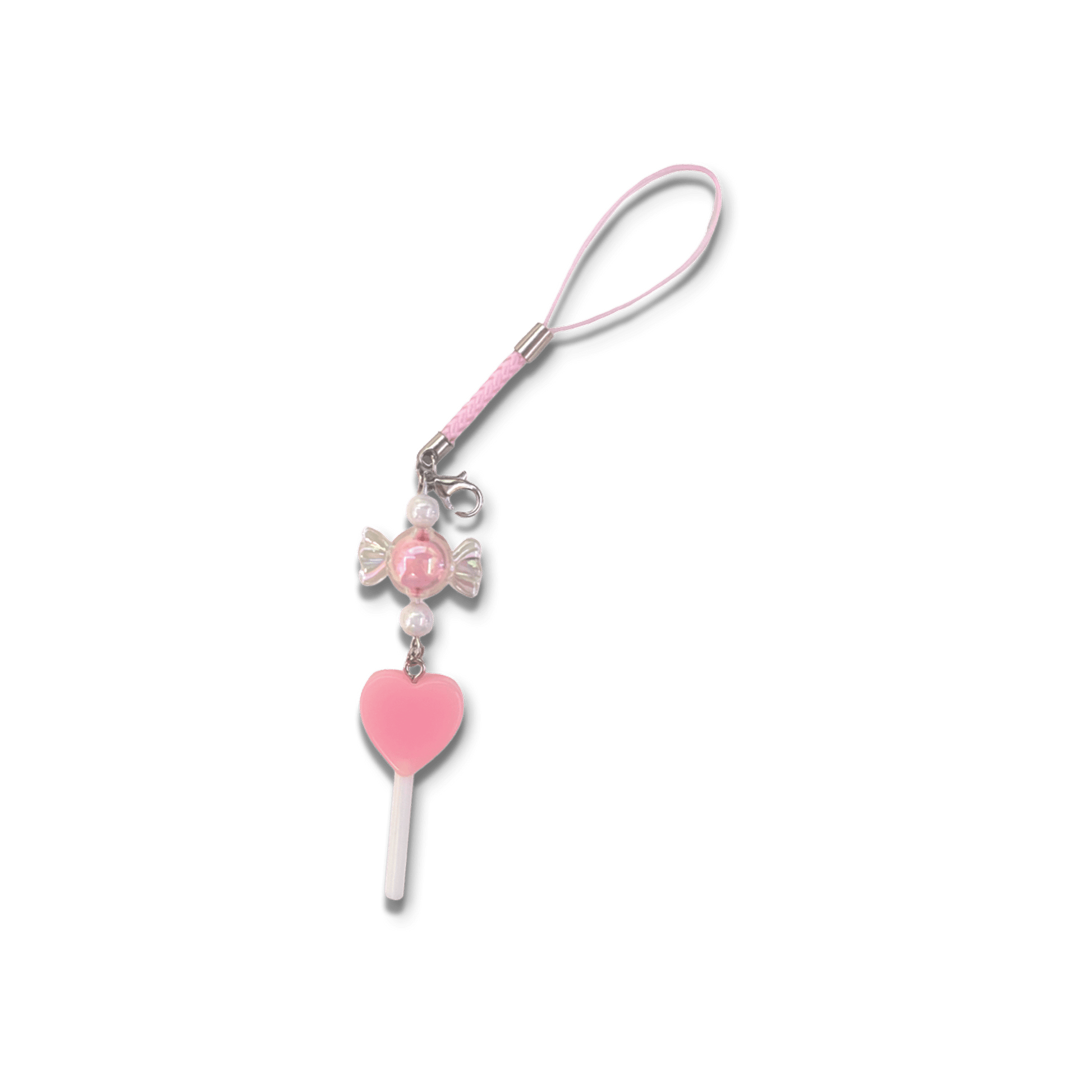 Usagi x Usagi Keychains SMALL Opaque Pink Lolli Braided Charm with Candy SWEET TREATS COLLECTION ♡ PINK SWEET TREATS COLLECTION ♡ PINK