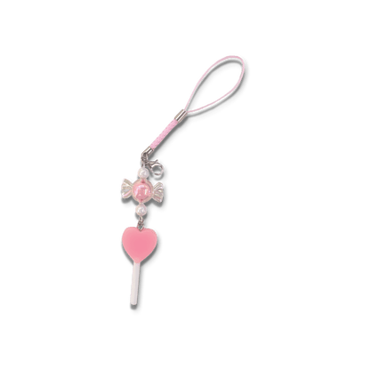 Usagi x Usagi Keychains SMALL Opaque Pink Lolli Braided Charm with Candy SWEET TREATS COLLECTION ♡ PINK SWEET TREATS COLLECTION ♡ PINK