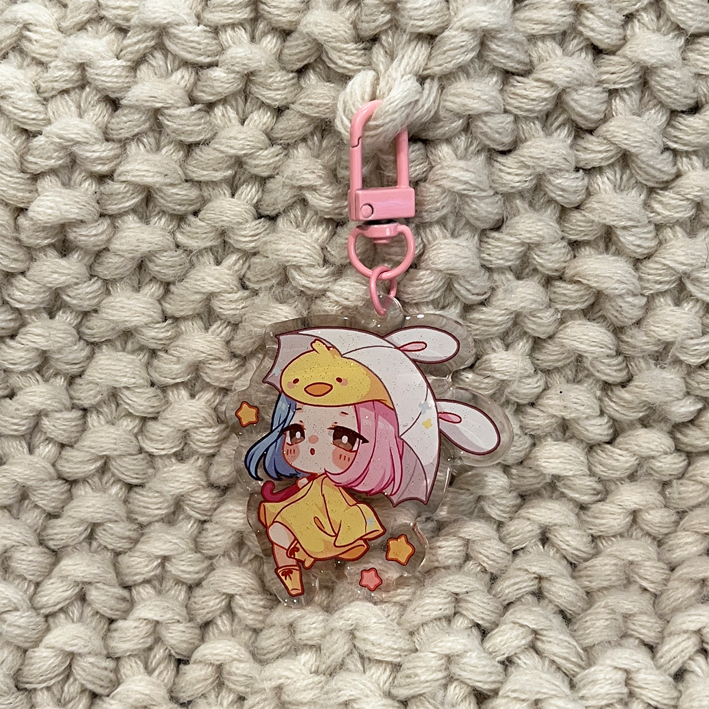 USAGI DUCKY { GLITTER } ACRYLIC KEYCHAIN