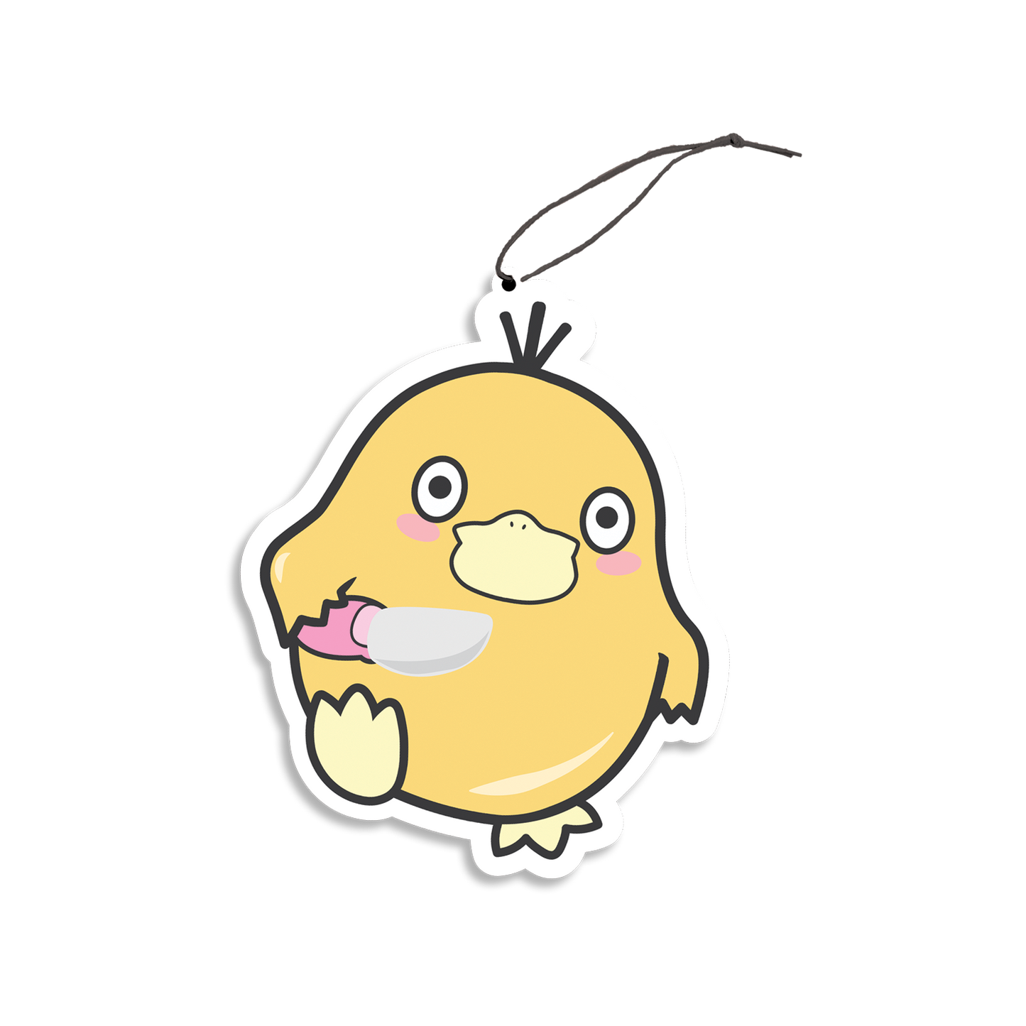 Psyduck with Knife Air Freshener design includes Pokemon Psyduck holding a knife.