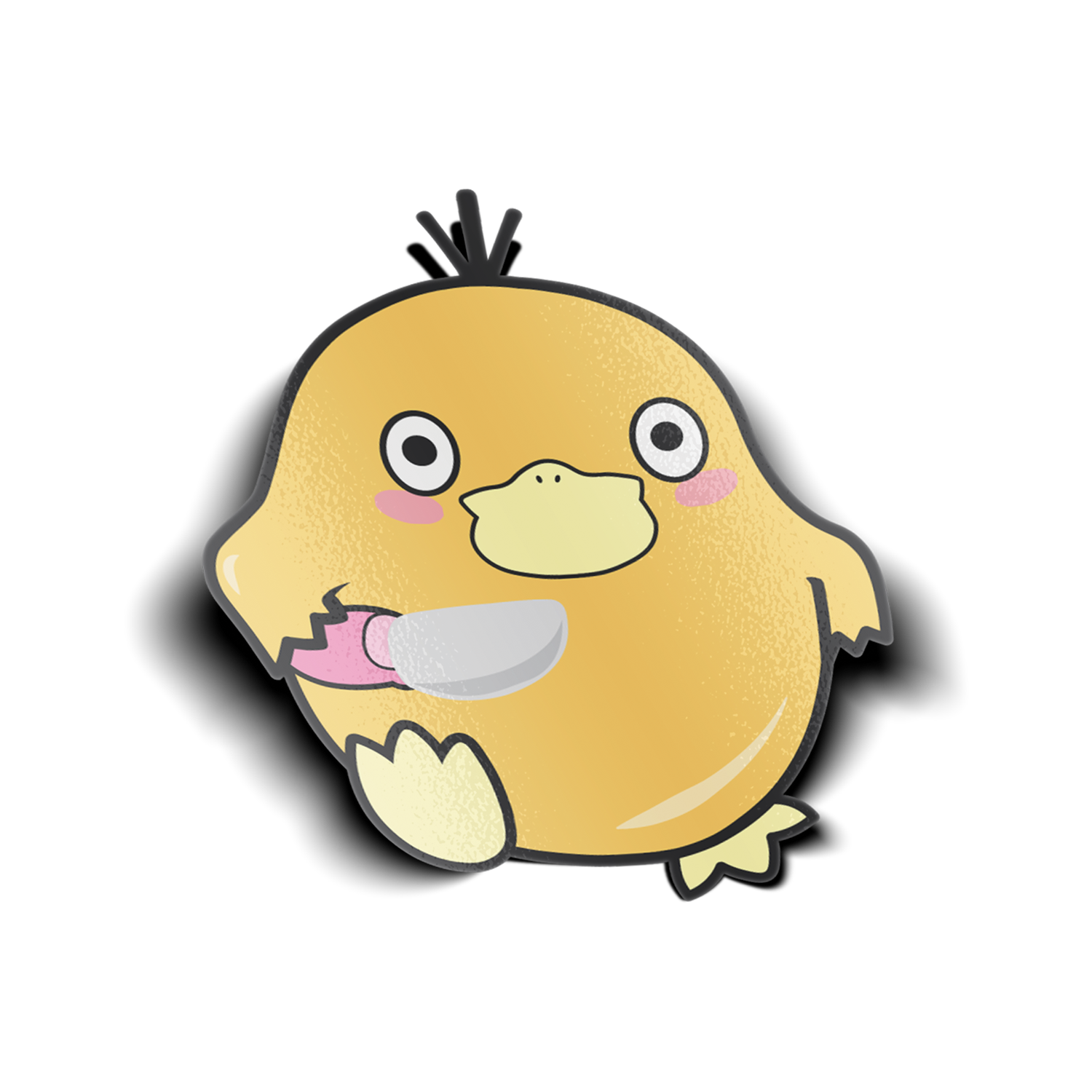 Psyduck with Knife Air Sticker design includes Pokemon Psyduck holding a knife.