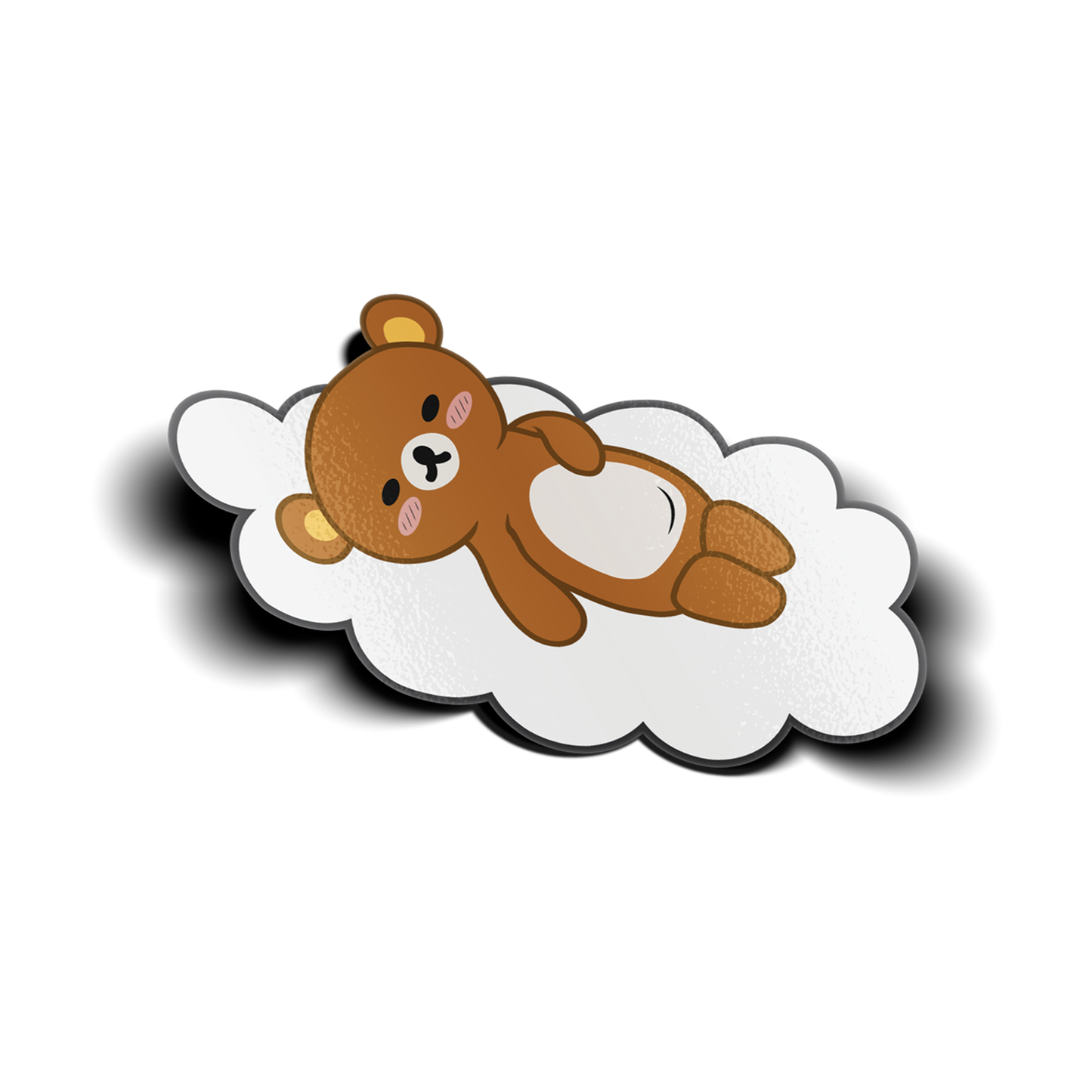 Sleeping Kuma Sticker design features sleeping brown bear on a cloud.